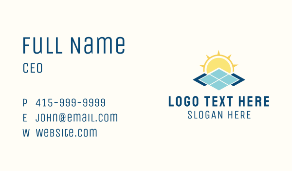 Solar Sustainable Energy  Business Card Design Image Preview