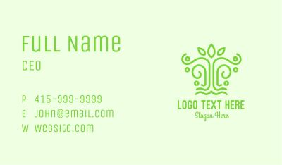 Green Minimalist Tree Business Card Image Preview