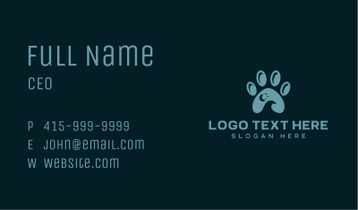Night Crescent Paw Print Business Card Image Preview
