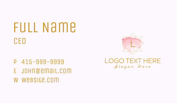 Geometric Watercolor Dermatology Lettermark Business Card Design Image Preview