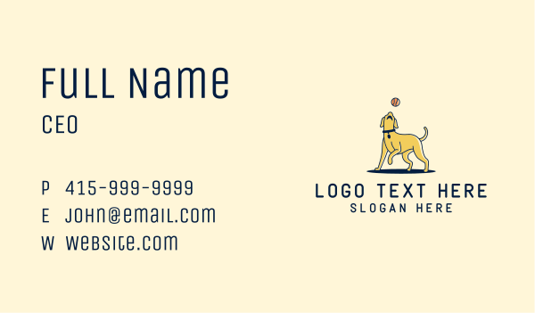 Pet Dog Training Ball Business Card Design Image Preview