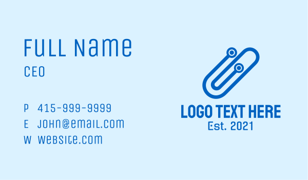 Blue Digital Clip  Business Card Design Image Preview
