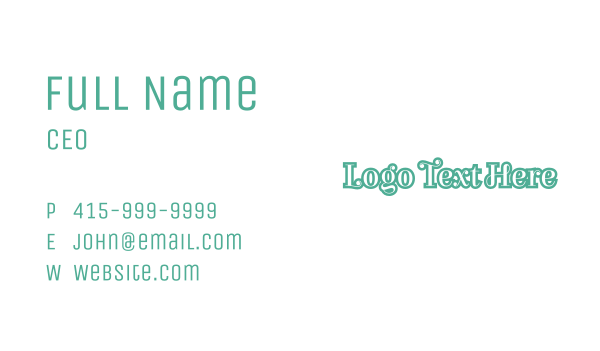 Classic Curly Green Business Card Design Image Preview