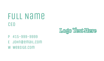 Classic Curly Green Business Card Image Preview