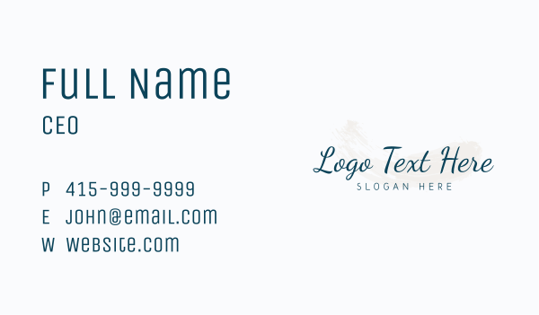 Sophisticated Watercolor Wordmark Business Card Design Image Preview
