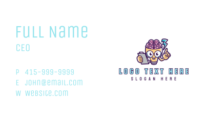 Brainy Light Bulb Mascot Business Card Image Preview