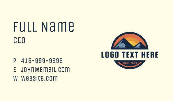 Outdoor Mountain Sunset Business Card Design Image Preview