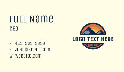 Outdoor Mountain Sunset Business Card Image Preview