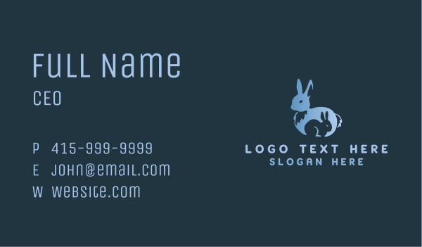 Blue Bunny Animal Business Card Design Image Preview