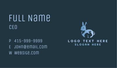 Blue Bunny Animal Business Card Image Preview