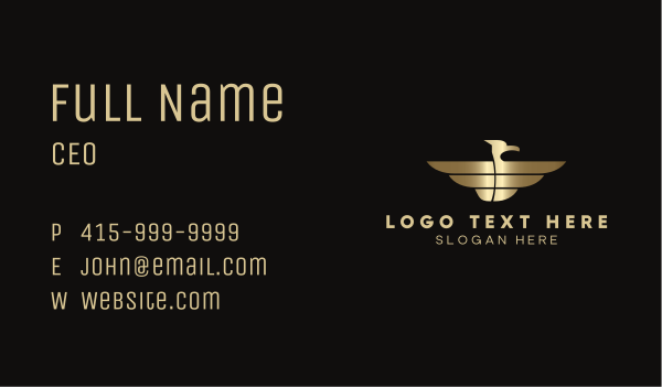 Gold Metallic Bird Business Card Design Image Preview