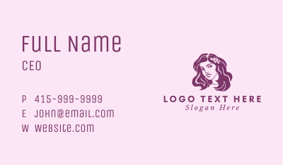 Purple Floral Woman  Business Card Image Preview