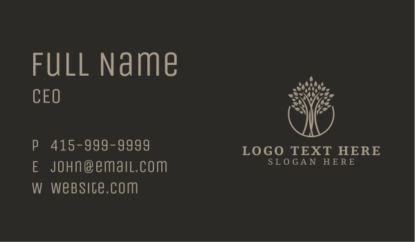 Organic Tree Plant Business Card Design Image Preview