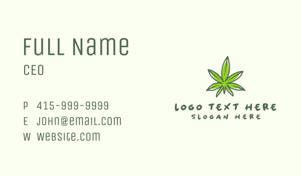 Natural Cannabis Leaf Business Card Design Image Preview