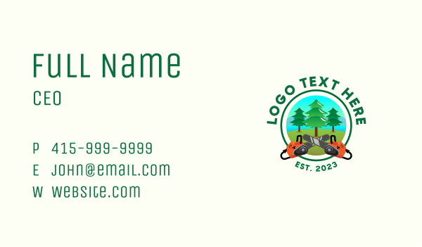 Chainsaw Tree Logging Business Card Design Image Preview