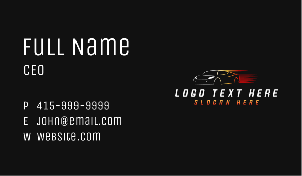 Fast Car Driving Business Card Design Image Preview