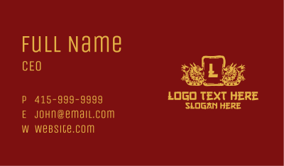 Chinese Dragon Lettermark Business Card