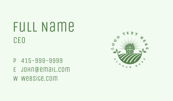 Farm Barn Field Business Card Design Image Preview