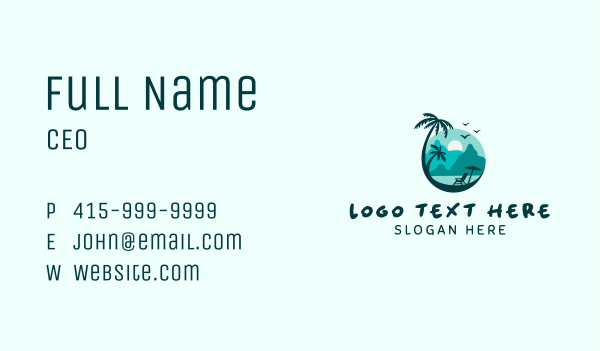 Tourist Beach Island Business Card Design Image Preview