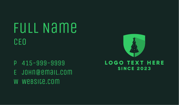 Christmas Tree Emblem  Business Card Design Image Preview
