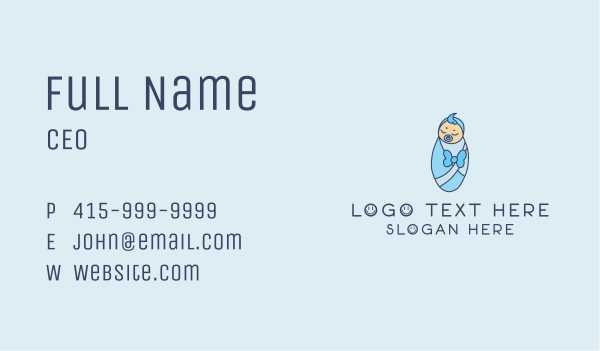 Blue Newborn Baby Business Card Design Image Preview