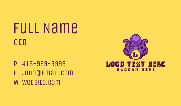 Octopus Beast Gaming Business Card Design Image Preview