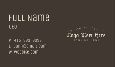 Classic Gothic Wordmark Business Card Image Preview