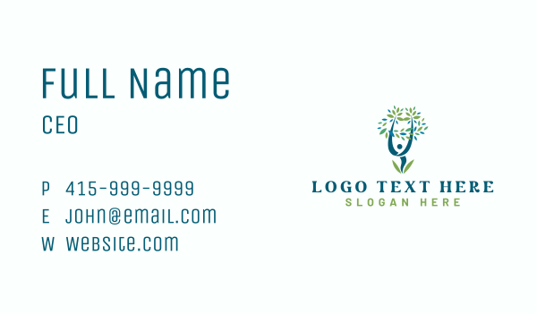 Wellness Human Tree  Business Card Design Image Preview