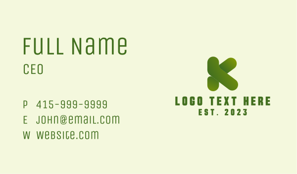 3D Modern Letter K Business Card Design Image Preview