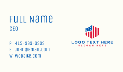 American Patriotic Shield Business Card Image Preview