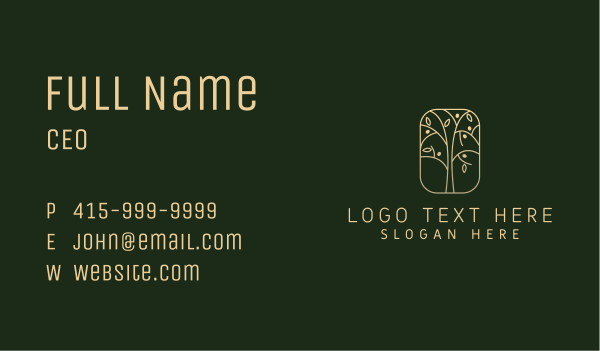 Golden Tree Horticulture Business Card Design Image Preview