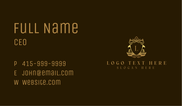 Crown Shield Academy Business Card Design Image Preview