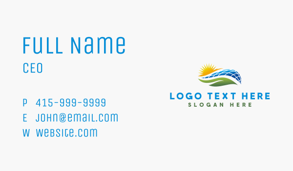 Solar Power Energy Business Card Design Image Preview