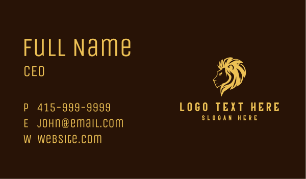 Majestic Wild Lion Business Card Design Image Preview