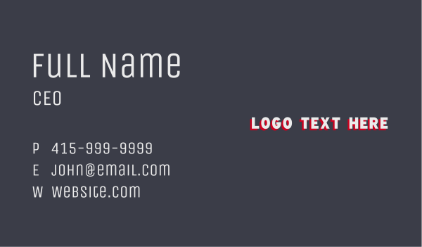 Generic Brand Wordmark Business Card Design Image Preview
