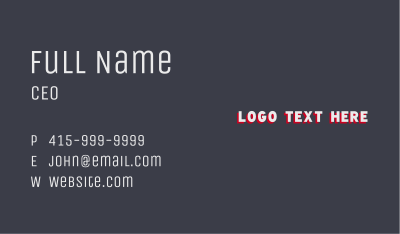 Generic Brand Wordmark Business Card Image Preview