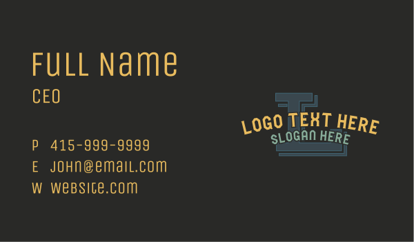 Retro Gym Sports Lettermark Business Card Design Image Preview