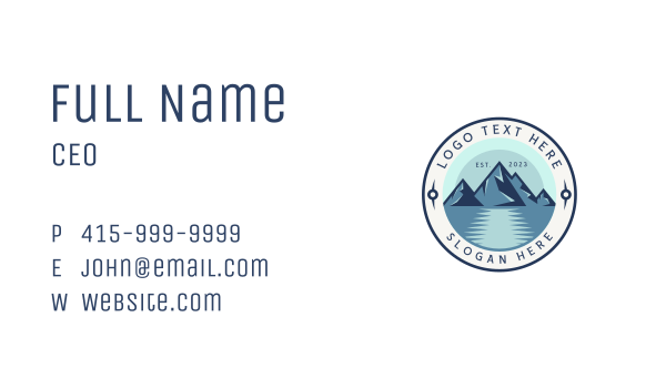 Mountain Peak Travel Business Card Design Image Preview