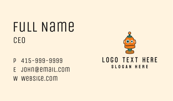 Tech Robot Character Business Card Design Image Preview