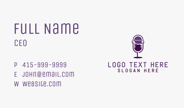 Podcast Mic Chat Business Card Design Image Preview
