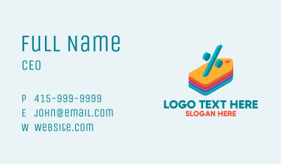 Percent Discount Tags Business Card Image Preview
