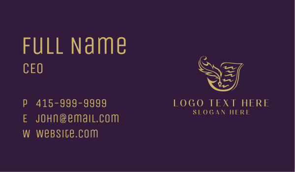 Document Quill Pen Business Card Design Image Preview