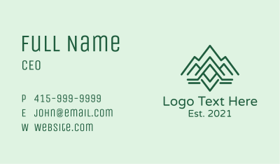 Mountain Range Letter A  Business Card