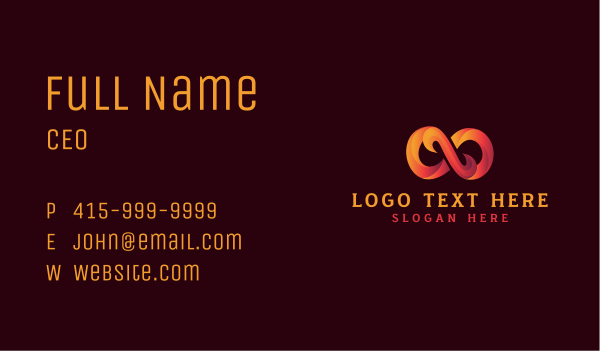 Gradient Infinity Symbol Business Card Design Image Preview