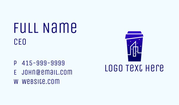 City Builing Night Cup Business Card Design Image Preview