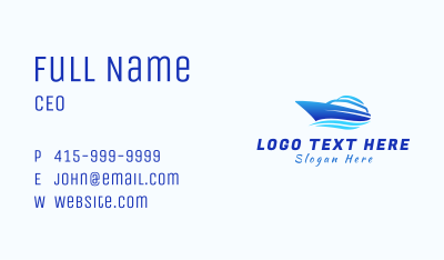 Blue Yacht Sailing Business Card Image Preview