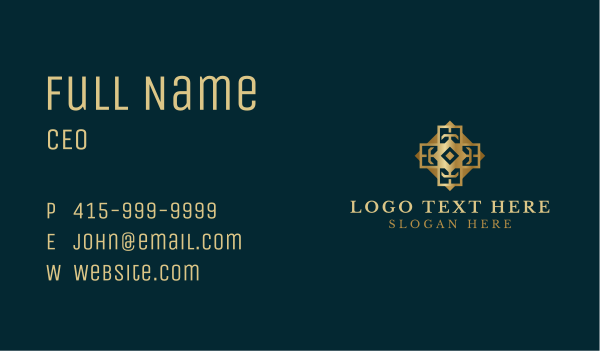 Gold Decorative Tile Business Card Design Image Preview