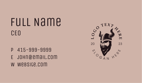 Viking Beard Man Business Card Design Image Preview