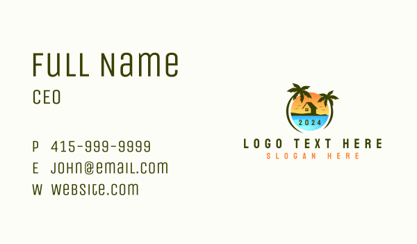 Beach Resort Realty Business Card Design Image Preview