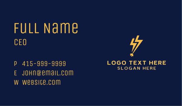 Electrical Lightning Socket Business Card Design Image Preview